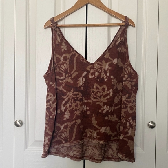 Anthropologie Womens Blaise Knotted Tank Top Sz Large Burgundy Red - Picture 2 of 7